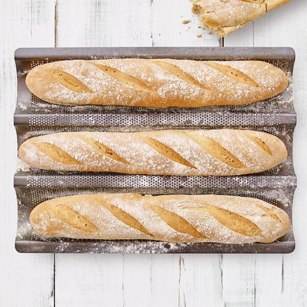 Birkmann, Easy Baking, Baguette-Blech 3-fach, 38,5 x 28 cm