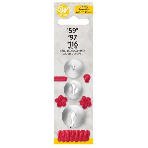 Wilton Decorating Tip Set Left Handed #59L, #97L, #116L