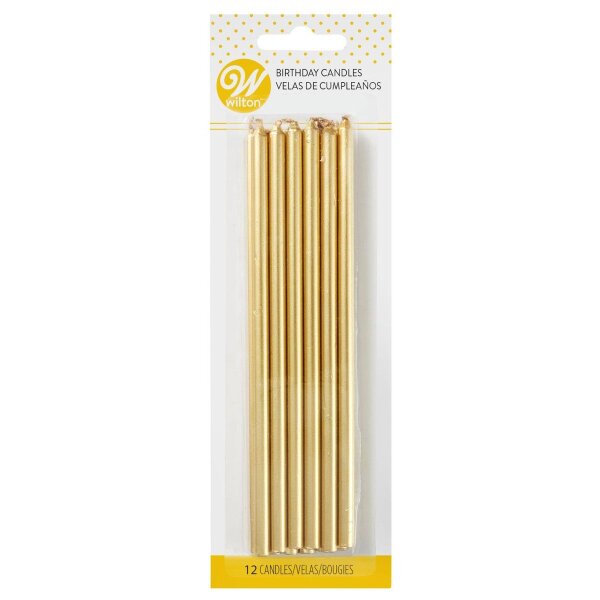 Wilton Candles Long Gold Set/12