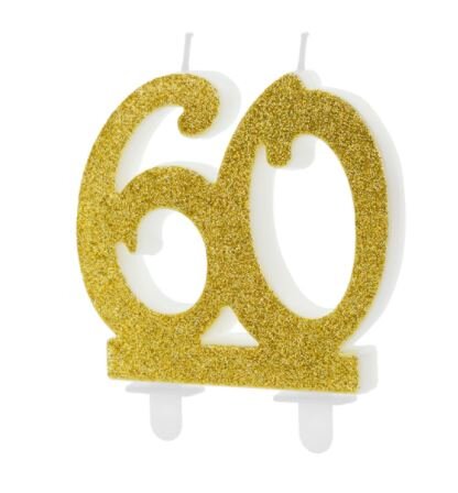 PartyDeco Candle Gold No. 60