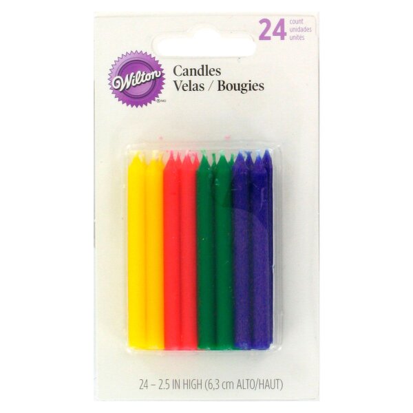 Wilton Candles Round Rainbow Pkg/24