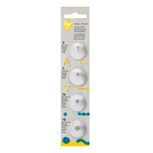 Wilton Decorating Tip Set Small #003, #005, #016, #018