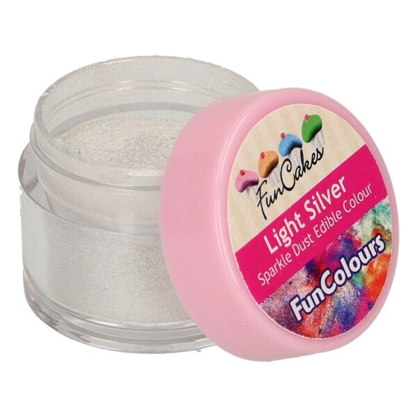 FunCakes Edible FunColours Sparkle Dust - Light Silver