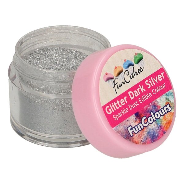 FunCakes Edible FunColours Sparkle Dust - Glitter Dark Silver