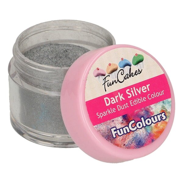 FunCakes Edible FunColours Sparkle Dust - Dark Silver