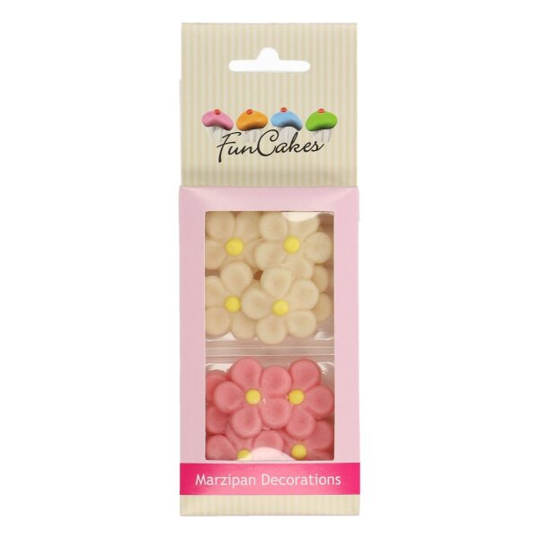 FunCakes Marzipan Dekorationen Margeriten Set Weiß/Rosa