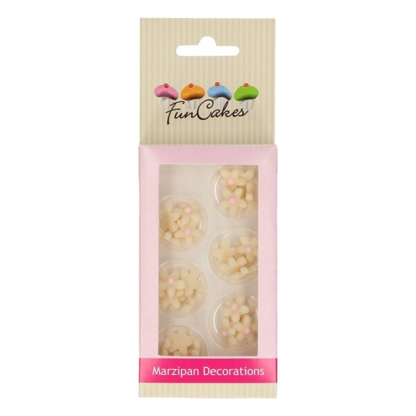 FunCakes Marzipan Dekorationen Chrysanthemen Set Weiß/Hellro