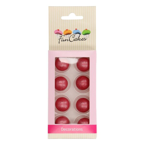 FunCakes Pearl Schokokugeln Dark Pink 8 Stk.