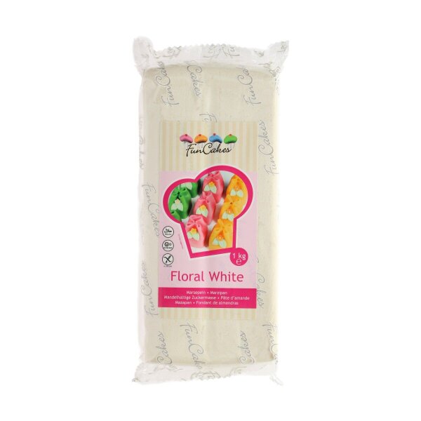 FunCakes Marzipan -Floral White- -1kg-