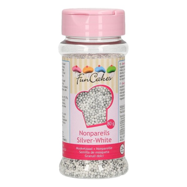 FunCakes Nonpareils -Silber-Weiß- 80g