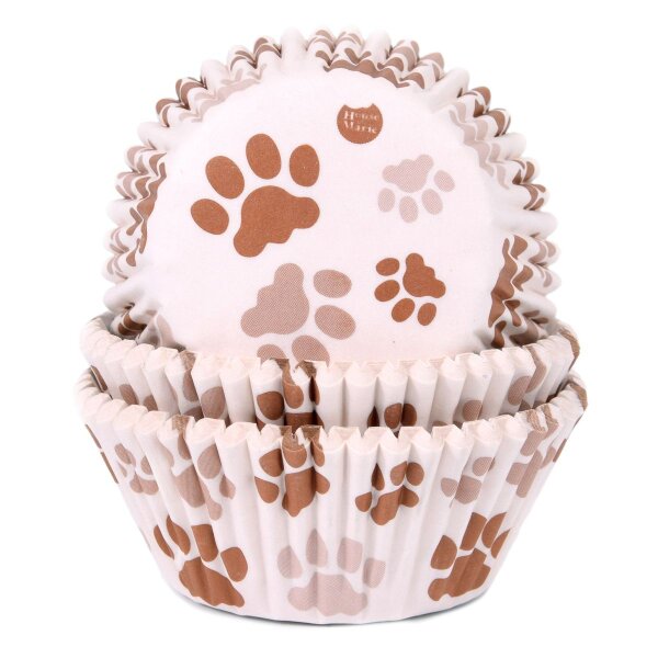 House of Marie Baking Cups Paw Brown - pk/50