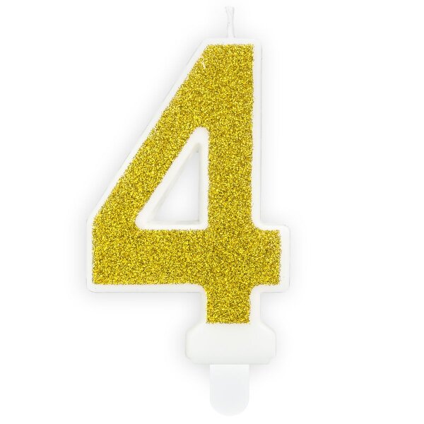 PartyDeco Candle Gold No. 4